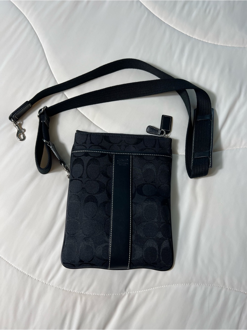 Coach Black Signature Messenger Crossbody for Men